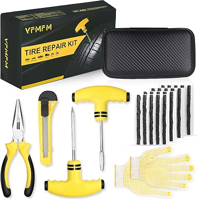 VFMFM Tyre Repair Kit Tubeless Puncture Kit 20 Strings Storage Case