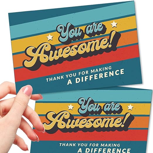 50 Large You Are Awesome Postcards Kudos Appreciation Note Cards for