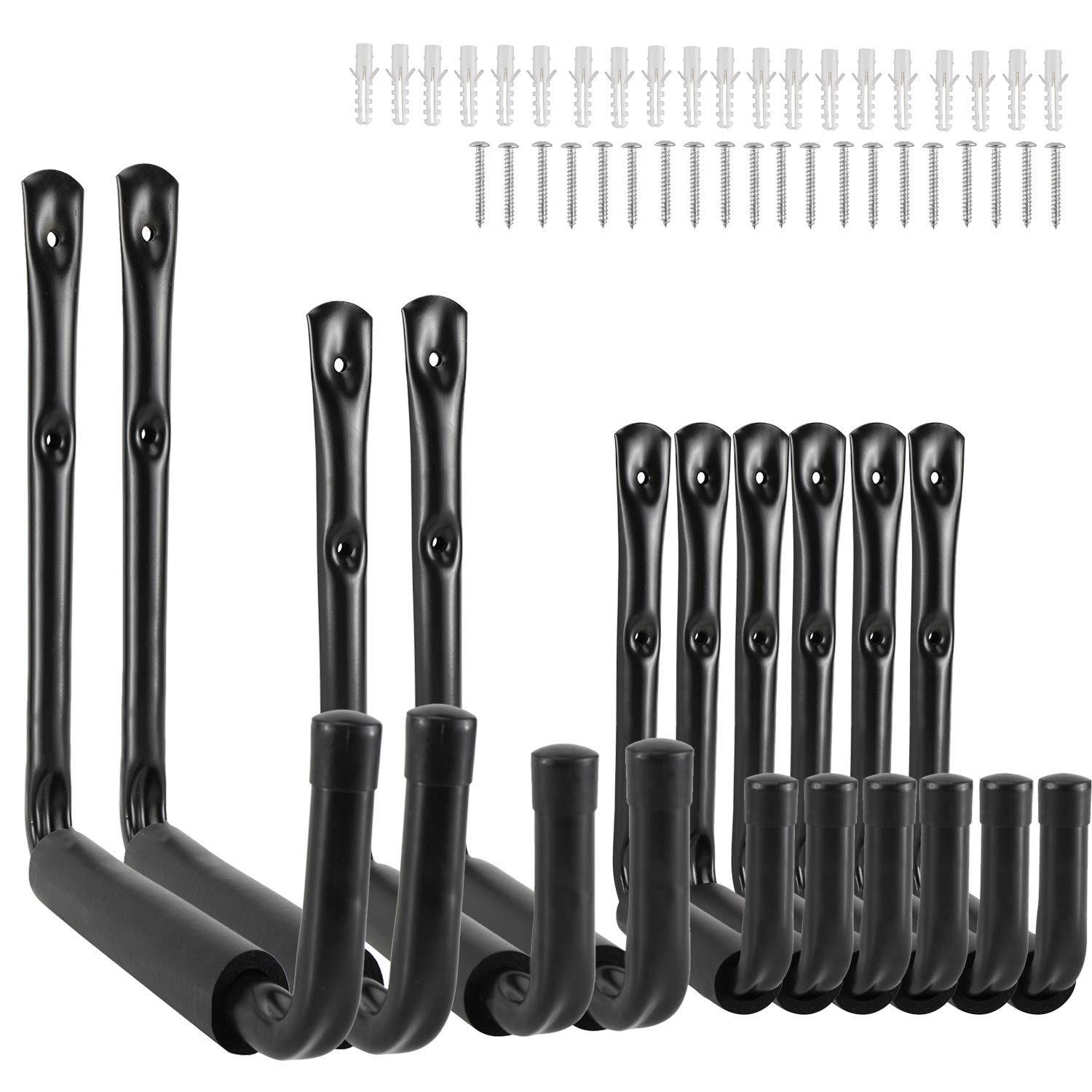 10 Pack Wall Mount Garage and Garden Storage Utility Hooks with Jumbo