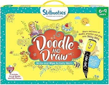 Skillmatics Educational Game: Doodle and Draw (6-9 Years) | Learning & Activity Games | Sketching, Drawing, Creative, Art | Erasable & Reusable Mats