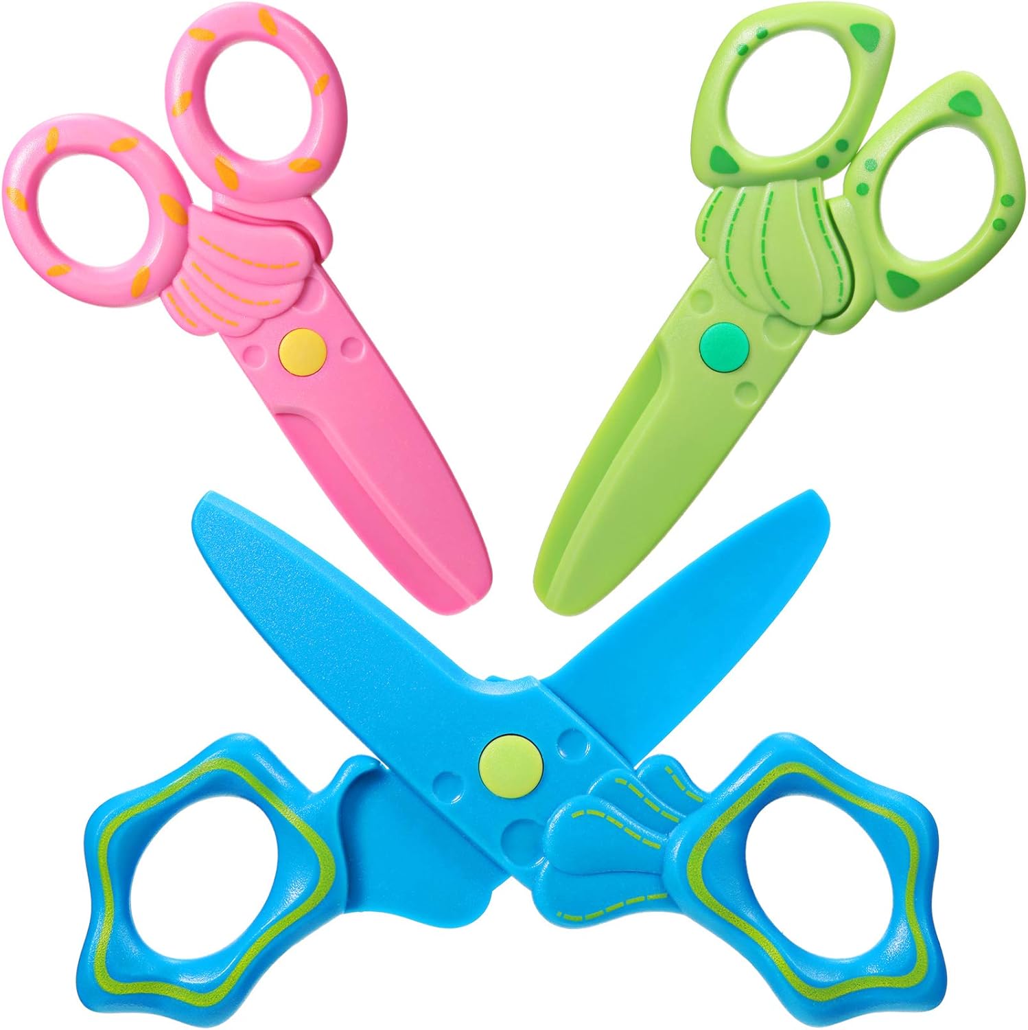 3 Pieces Plastic Toddler Safety Scissors Art Craft Kids