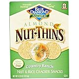 Gluten Free Almond Nut-Thins Cracker Snacks, Country Ranch (Pack of 4 - 4.25 Oz. Boxes)