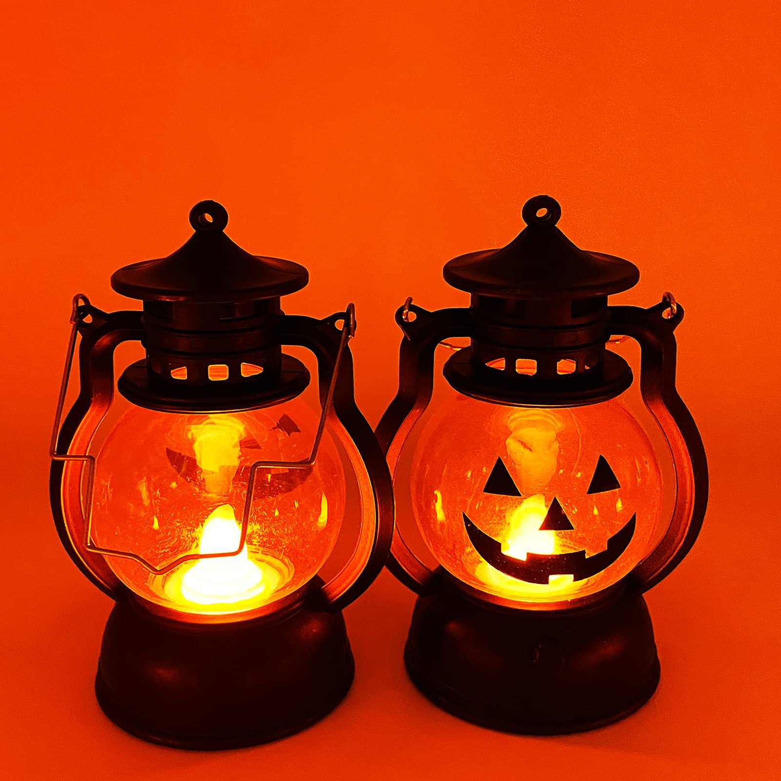 KINMRIS Halloween Decorations,MINI Halloween Lights,Pumpkin Decorations Skull Led Light Portable-Handle Pony Lantern- Bar Party Atmosphere Props, Jack-o-lantern