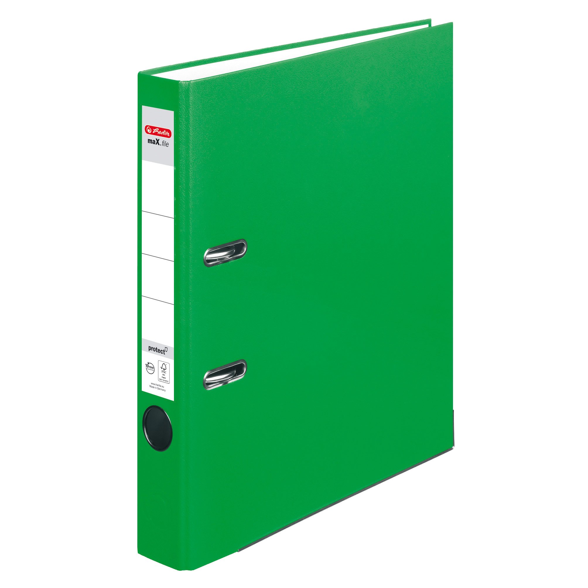 Herlitz max. File Protect A4 5 cm with Slip-in Spine Label 5450309 Folder Red Light Green