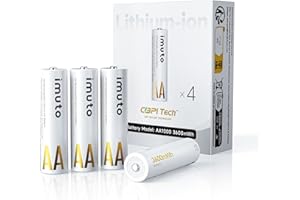 Rechargeable AA Batteries Lithium 4 Pack,3600mWh 1.5V Constant Output Double A Batteries Rechargeable,1600 Cycles Long Lastin