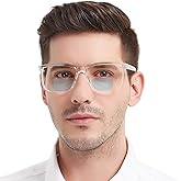 MARE AZZURO Oversized Bifocal Reading Glasses Men Blue Light Blocking Readers 1.0 1.25 1.5 1.75 2.0 2.25 2.5 2.75 3.0 3.5