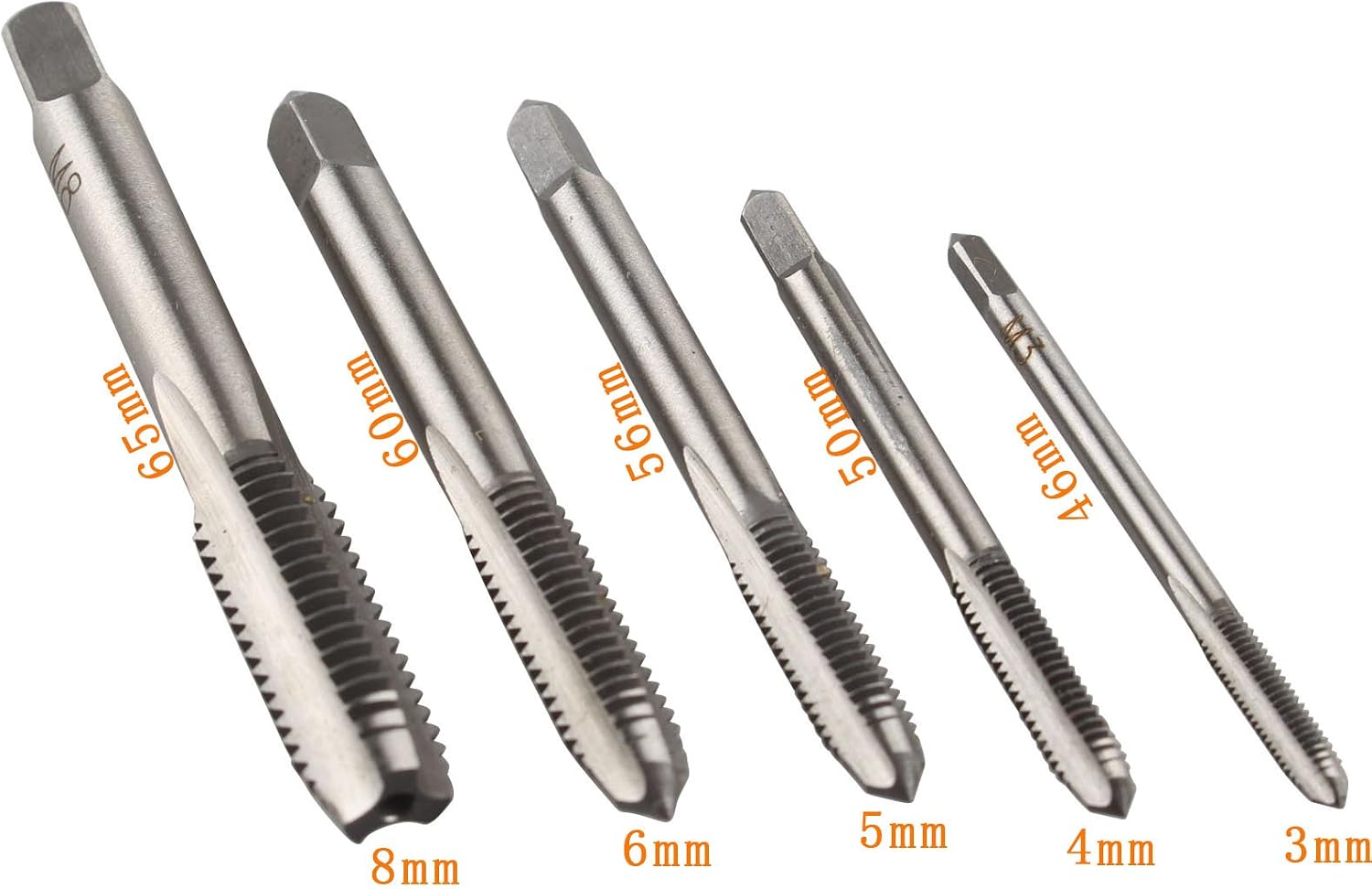 HALJIA 5 Pcs Adjustable M3-M8 Straight Groove Tap with T-Handle Ratchet Tap Wrench Quality Bearing Steel Hand Screw Tap Straight Flute Taps - Image 5
