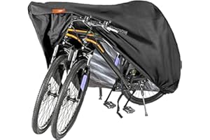 ZILAMGOO Bike Cover for 1 or 2 Bikes, Outdoor Storage Waterproof Bicycle Cover, 210D Heavy Duty Ripstop Material, Bike Covers Rain Sun UV Dust Wind Proof with Lock Hole for Mountain Road Electric Bike (XL)