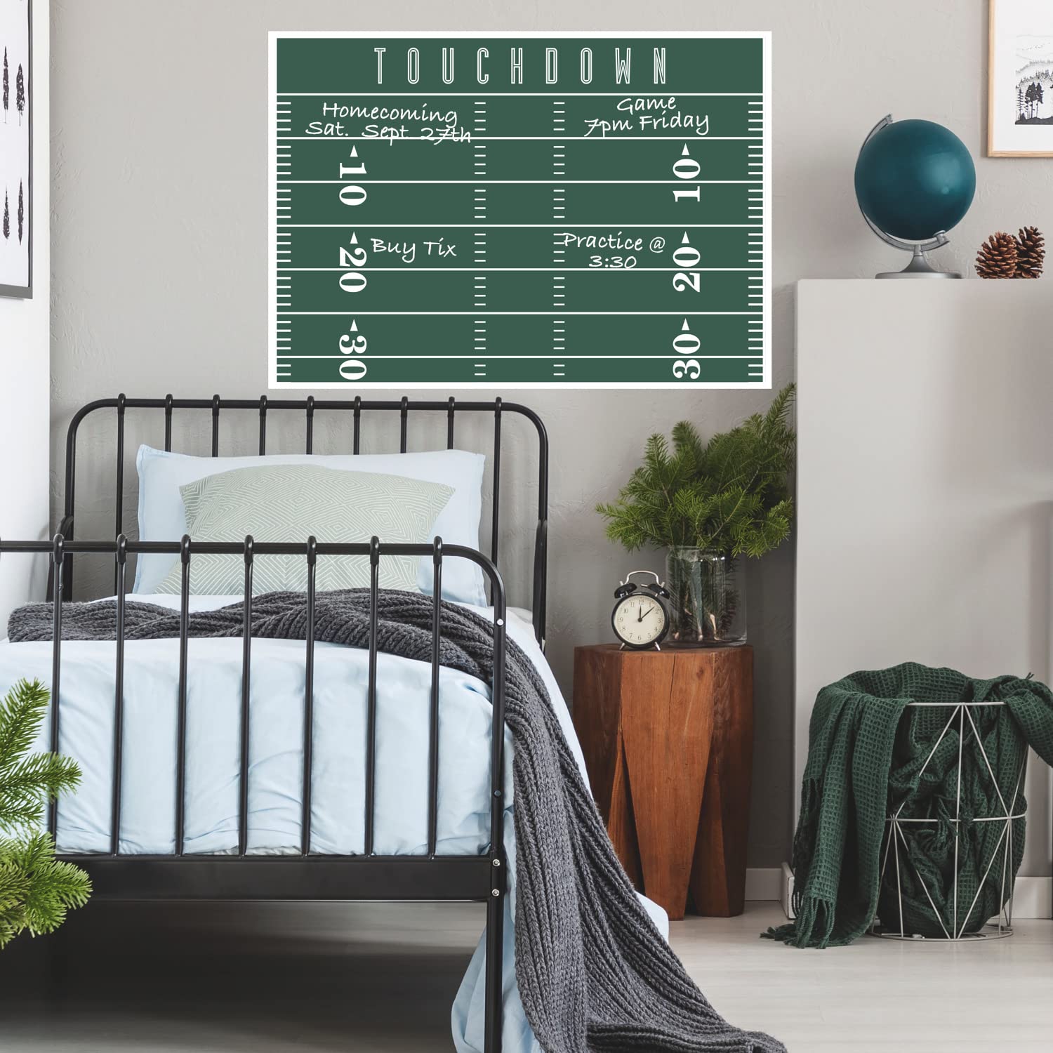 ROOMMATES RMK5341TBM Dry Erase Football Extra Large Peel and Stick Wall Stickers, Green, White