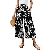 Bestbee Womens Capri Palazzo Pants Dressy Casual Wide Leg Pant Gaucho Capris with Pockets