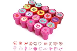 KESOTE Valentines Day Stamps for Kids, Self Inking Stamps for Valentine Party Favor Goody Bag Fillers