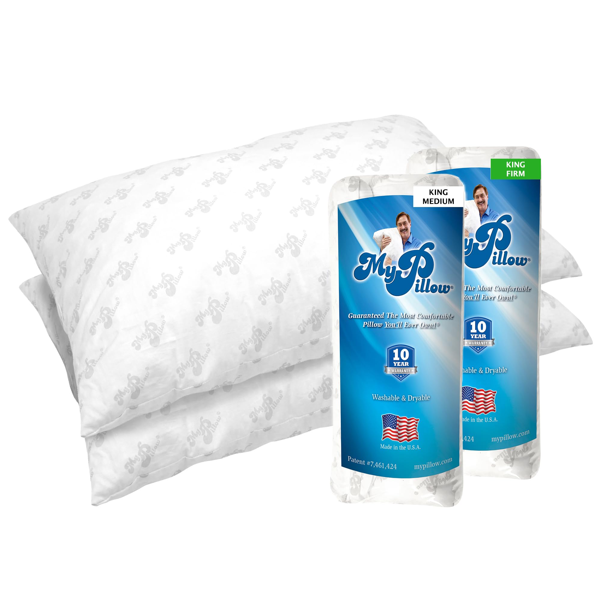 Photo 1 of MyPillow Bedding Bed Pillows for Sleeping King Size, Set of 2, Pillow for Back, Stomach or Side Sleepers Classic Pillow [King, Combo]