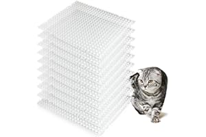 Hazieoo 10Pcs Cat Scat Mat with Spikes, Repellent Mat for Cat&Dog, Cat Deterrent Mat for Indoor & Outdoor to Keep Cats Out of Yard Permanently-16x13 Inches