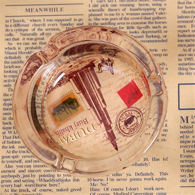 Amazon.com: LOSTRYY Arroz británico bandera adornos cenicero de vidrio cristal, D 3.5 8.4 CM: Home & Kitchen