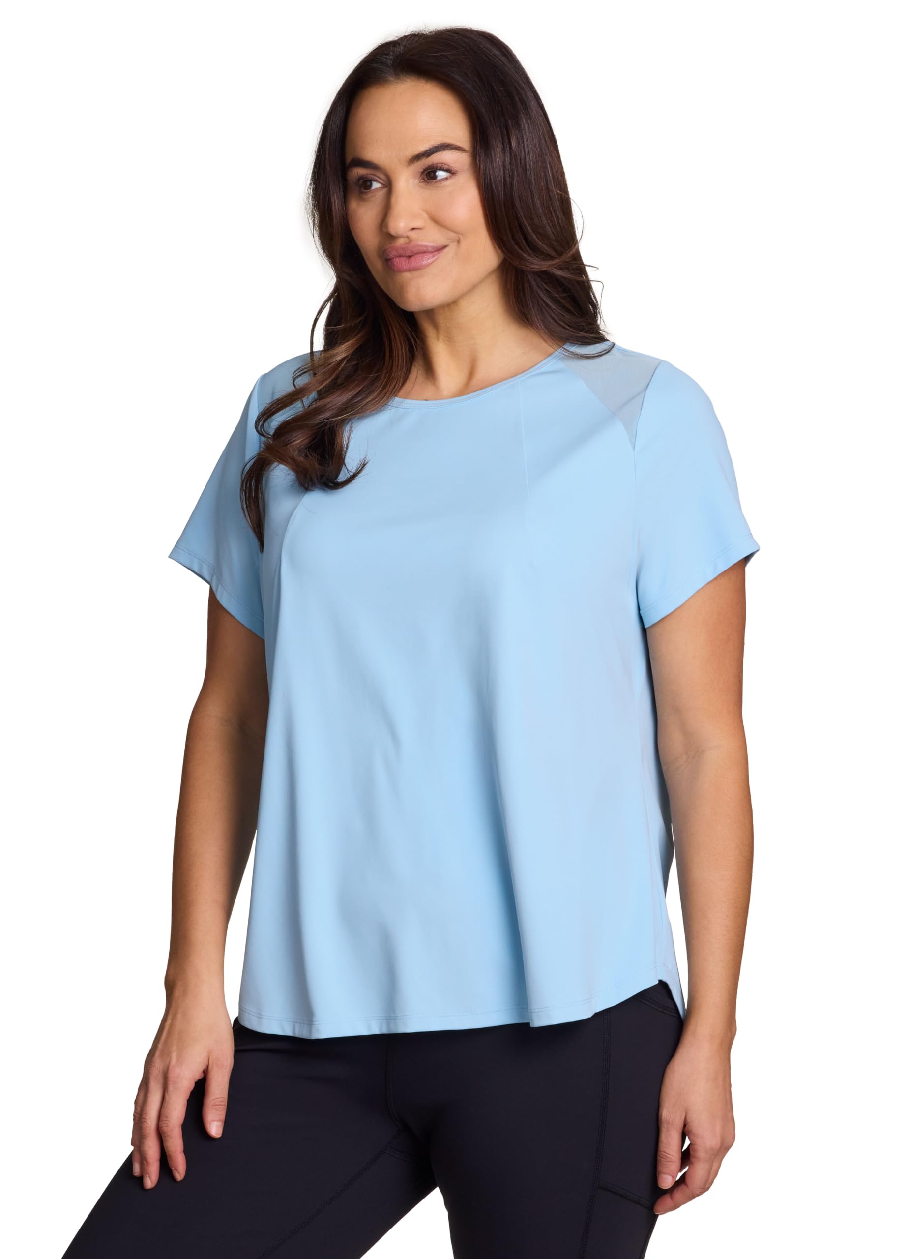 RBX Active Plus Size Women's Workout Top with Mesh
