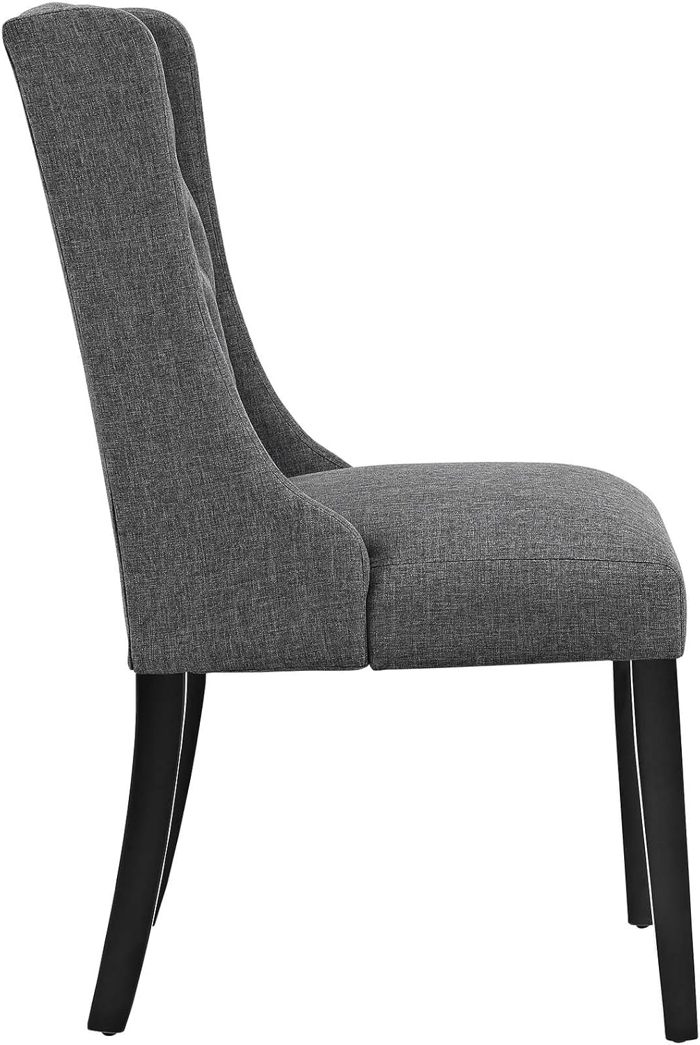 Modway Baronet Modern Tufted Upholstered Fabric Parsons Kitchen and Dining Room Chair in Gray - Chairs