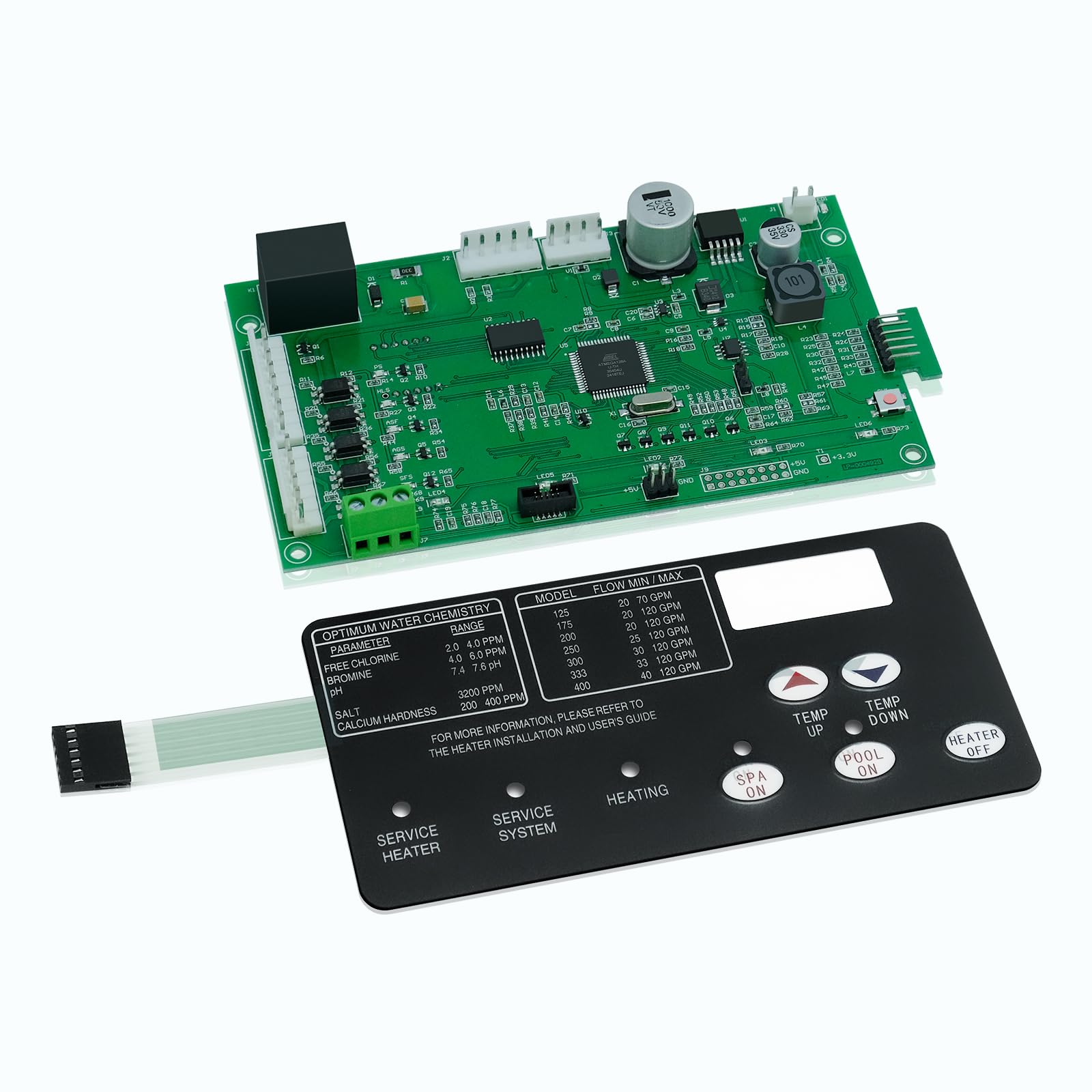 Photo 1 of VigiFront 42002-0007S Pool Heater Control Board Kit, 461105 Replacement Control Board, with 472610Z Switch Pad, for Pentair Control Board Kit, Compatible with Mastertemp Max-E-Therm Pool & Spa Heaters