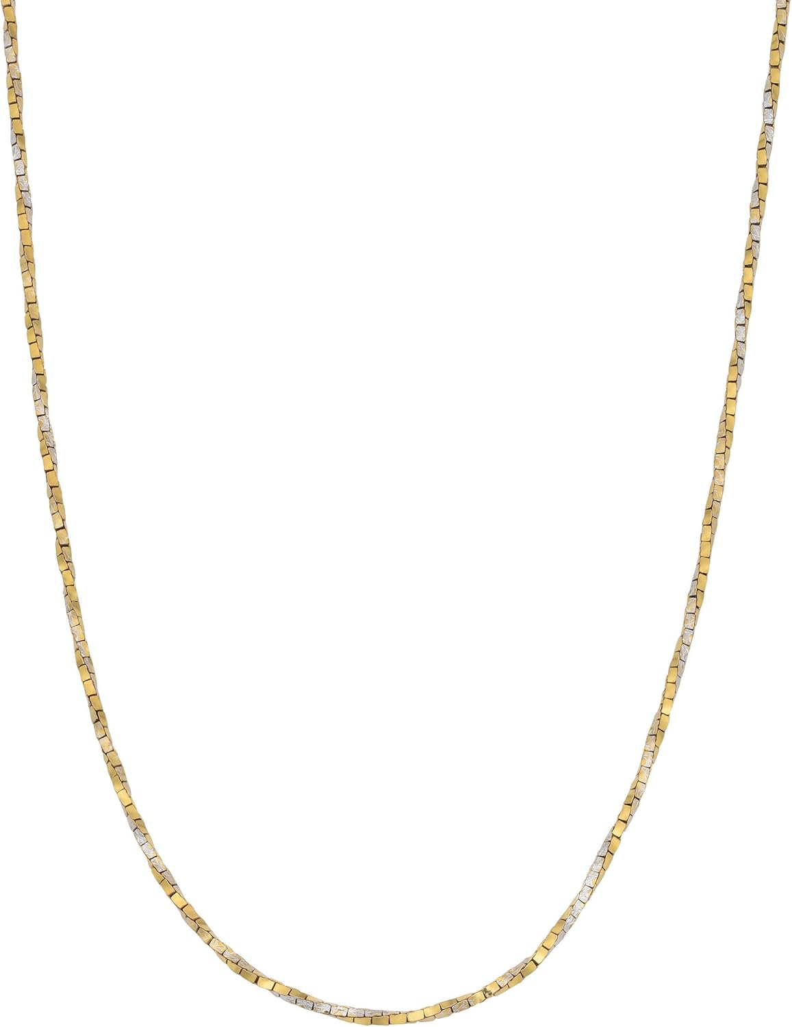 Kooljewelry 14k Two-Tone Gold Twisted 
