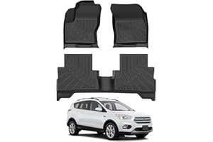 Cacartist Floor Mats Custom Fit for Ford Escape 2013-2019 Accessories TPE 3D All Weather Protection Waterproof Durable Heavy 