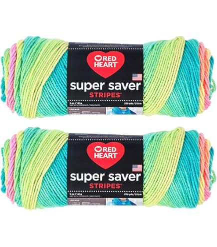 Red Heart Super Saver Yarn 2-Pack - Day Glow Color, 5 Oz Skeins, Worsted Weight