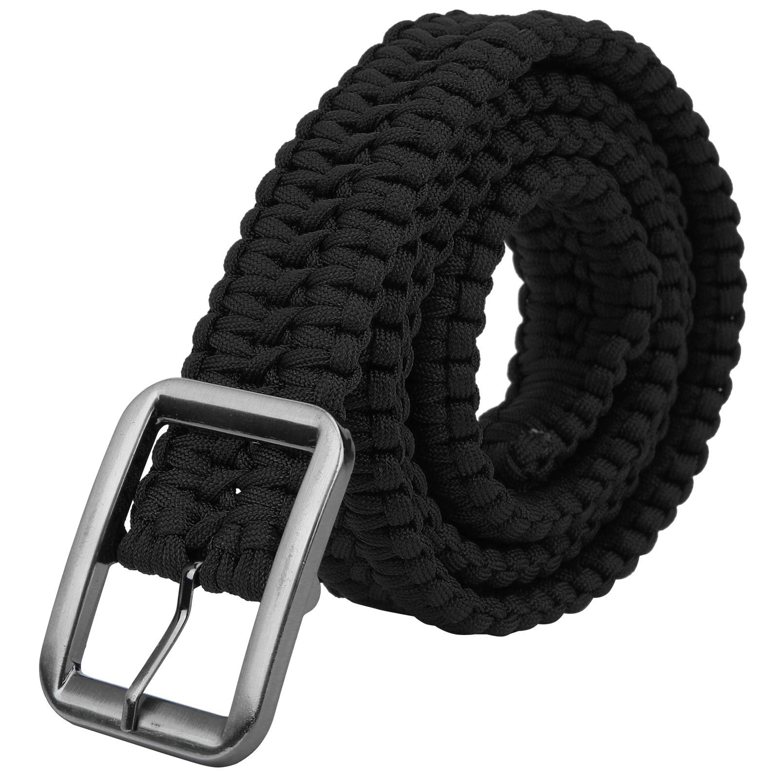 Alomejor Survival Belt Braided Belt Paracord Belts Umbrella Rope Waist Belt Waistband (15 * 13 * 5cm-black)