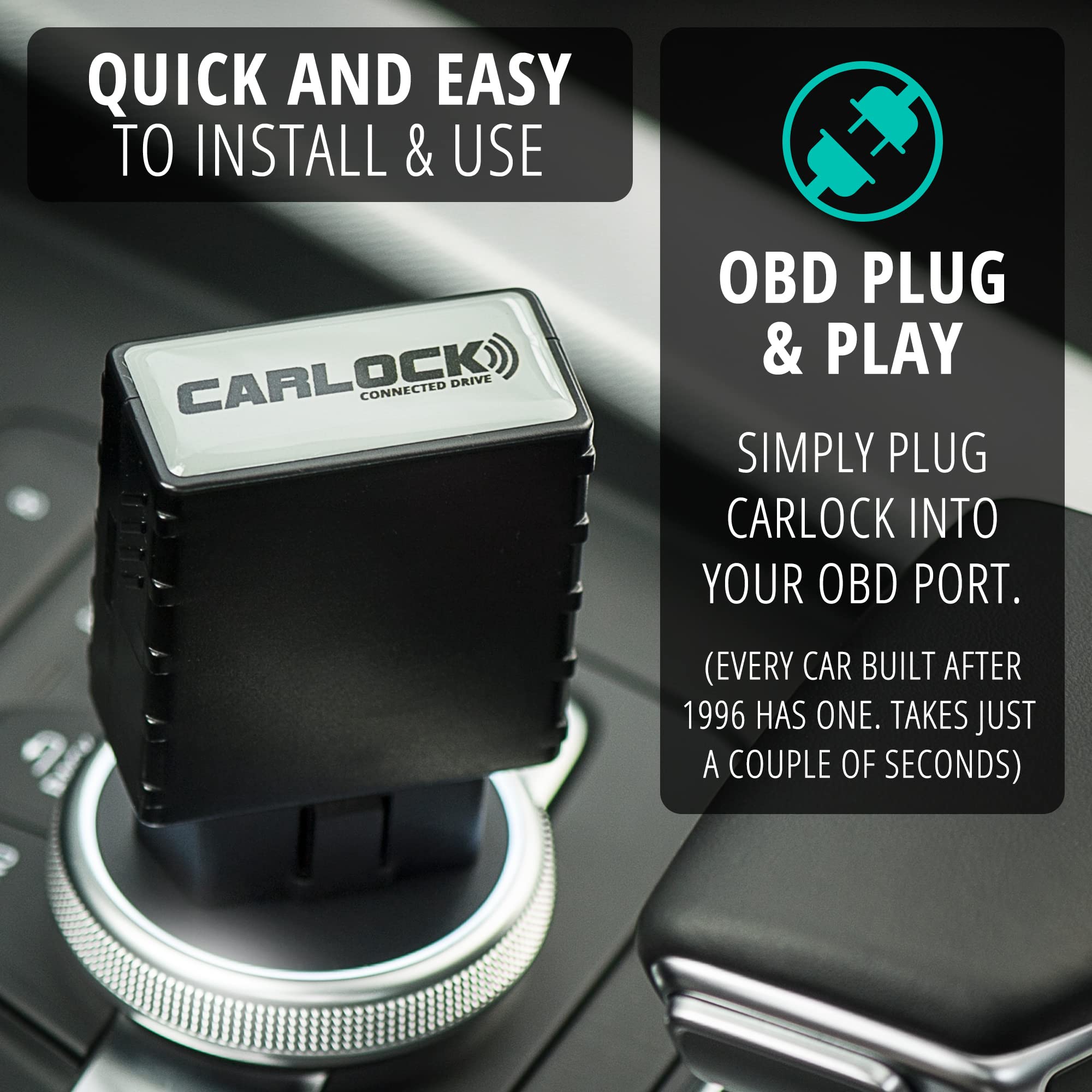 CARLOCK OBD2 Anti Theft Car Device + Bluetooth Tag 2.0 Bundle - 4G Real Time Car Alarm System with GPS Tracker for Vehicles & Car Auto SecurityLock Accessory - Instant Car Security Alerts on Phone App