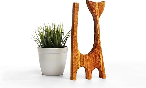 Ahenque Statuette De Chat En Bois D Olivier Fabriquee A La Main En Bois D Olivier