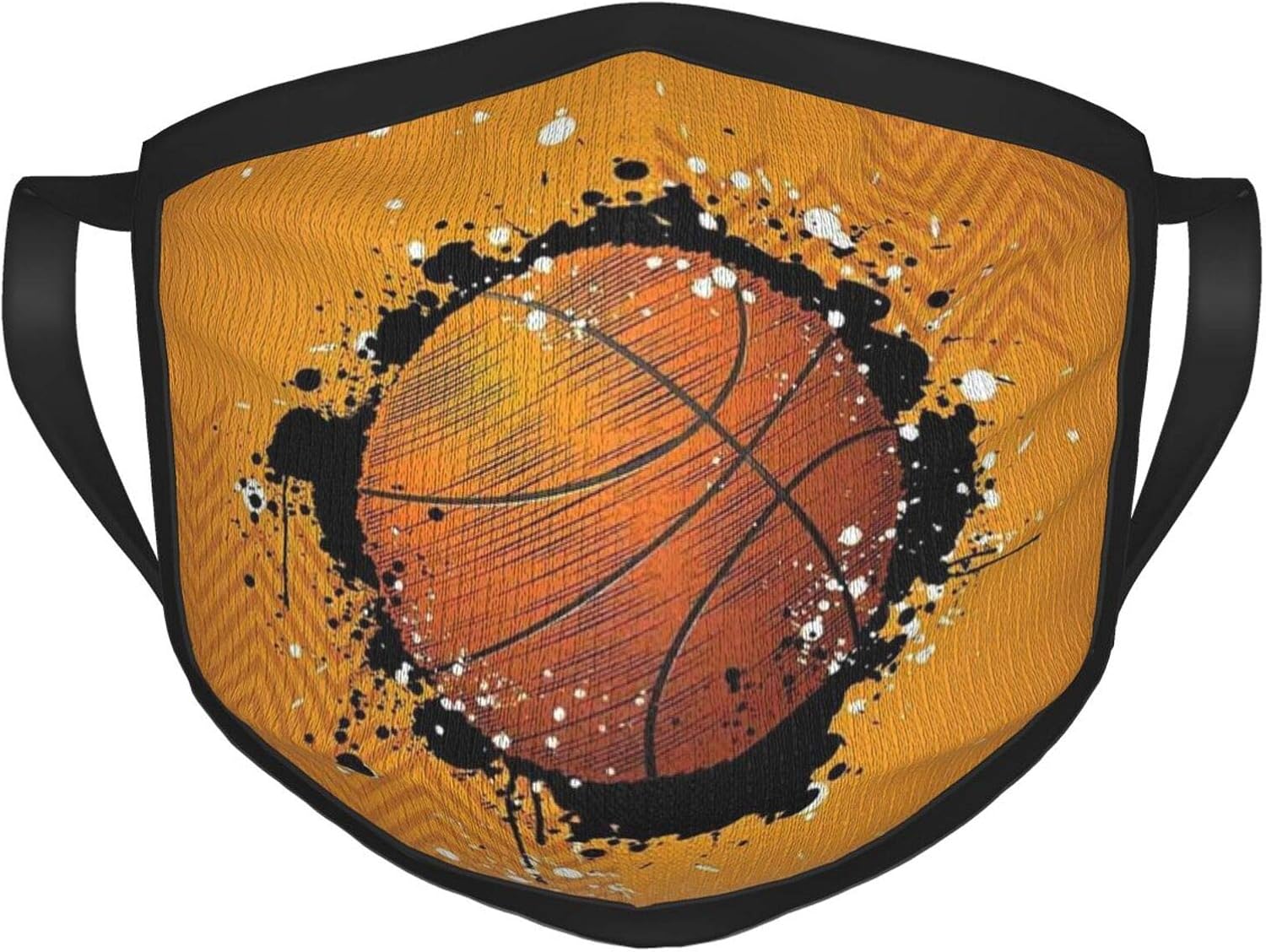 Docmom Face Mask Basketball Basketball and Paint Splashes On Abstract