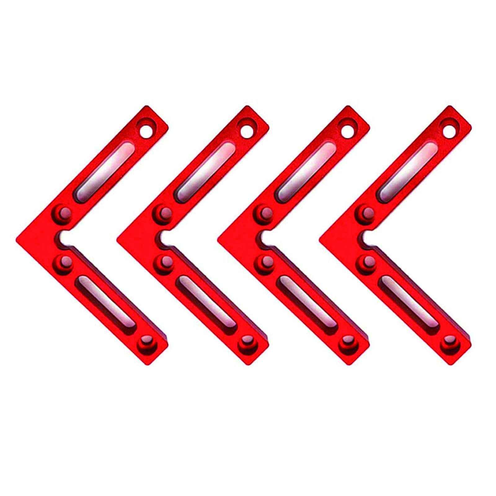 90 Degree 4.7" x 4.7" Positioning Squares, 90° L-Type Corner Clamp, Aluminium Alloy Corner Clamping Square, Right Angle Clamps Straight Angle Tweezers Woodworking Carpenter Tool (4PCS)
