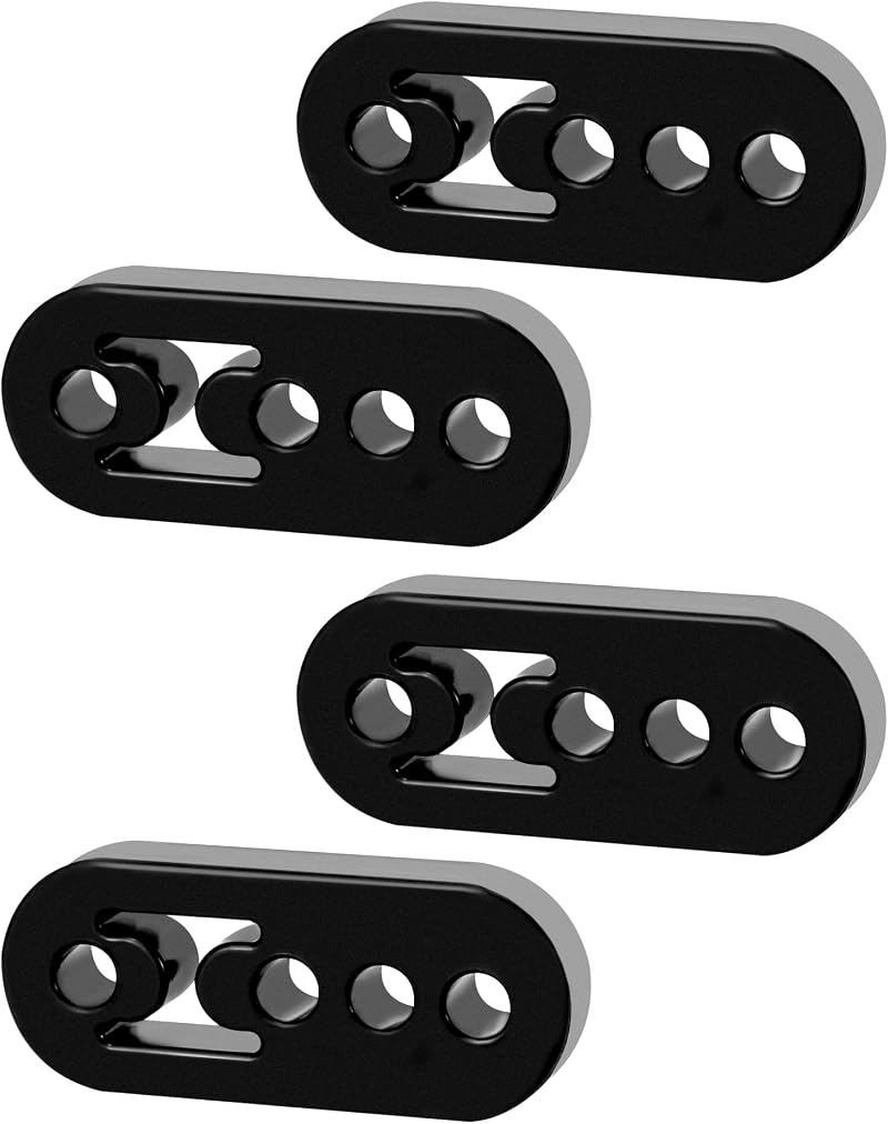 QWORK 2Pcs Universal Car Exhaust Hanger 4 Holes Rubber Muffler Bracket