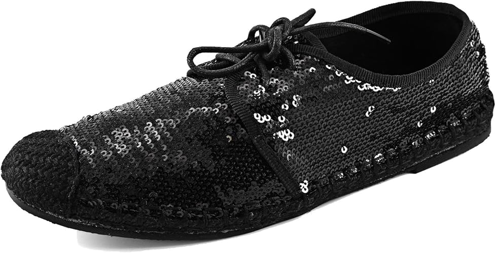 black sequin flat sandals