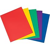 School Smart Smooth 2-Pocket Folder with Fasteners, Assorted Colors, Pack of 25