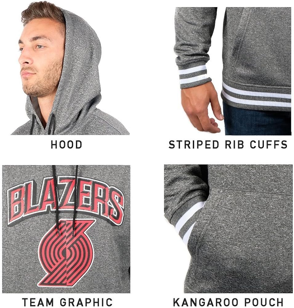 Ultra Game NBA Men's Stripe Pullover Fleece Hoodie Sweatshirt : Clothing