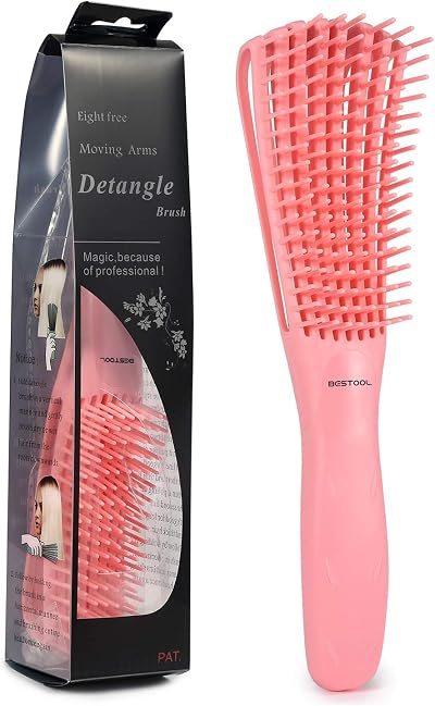 BESTOOL Detangle Hair Brush for Black Natural Hair Curly 3/4abc Texture Pink