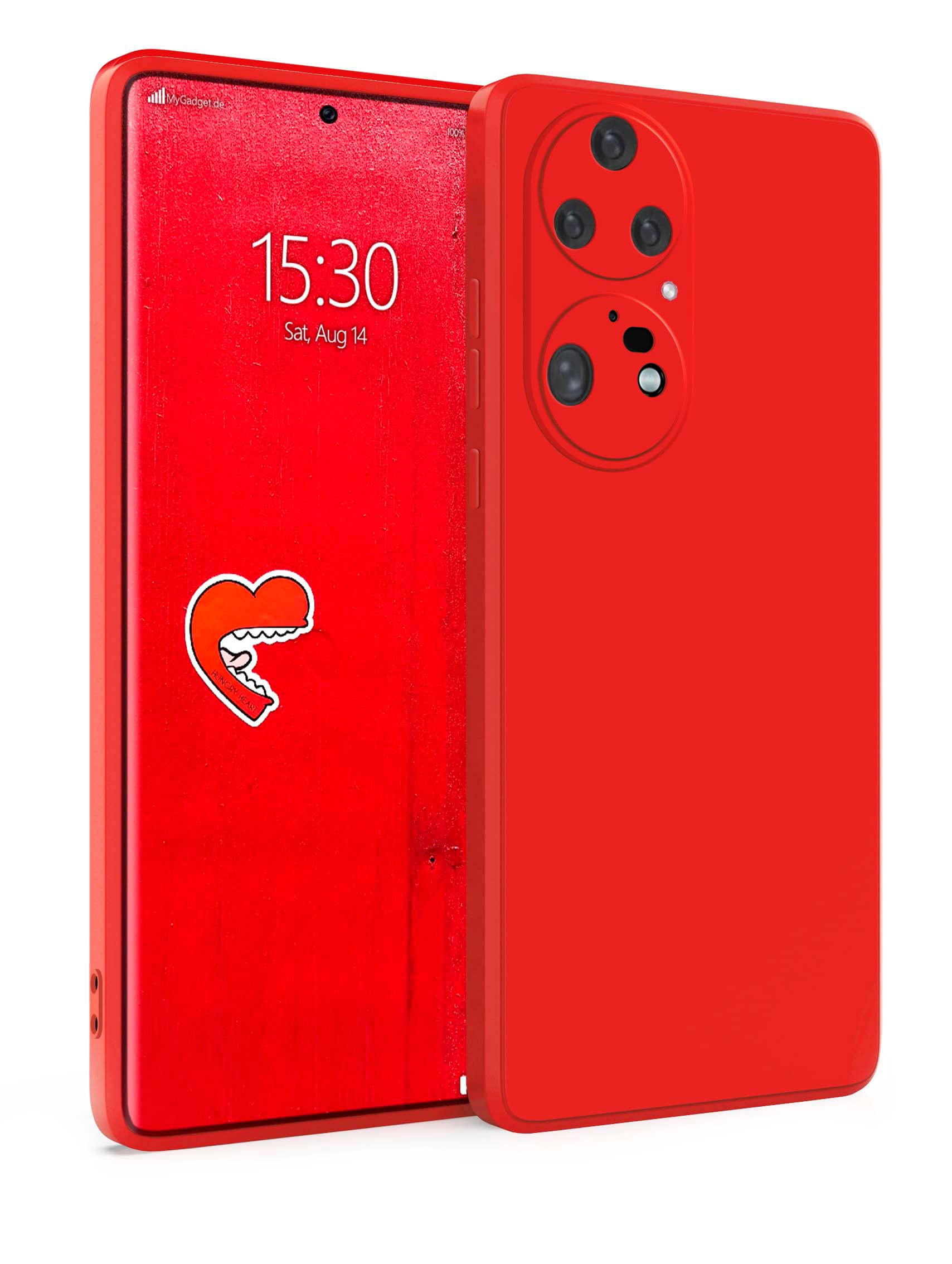 MyGadget Case for Huawei P50 Pro - Cover Ultra Thin TPU - Soft Touch Rubber & Anti-Scratch Shell - Flexible Silicone - Matte Red