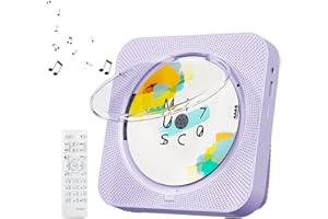 ZYOKATA CD Player Portable Bluetooth 5.1 Desktop CD Player with HiFi Sound Speakers,Remote Control,Dust Cover,LED Display,Boombox FM Radio,USB/AUX for Home,Kids (Purple)