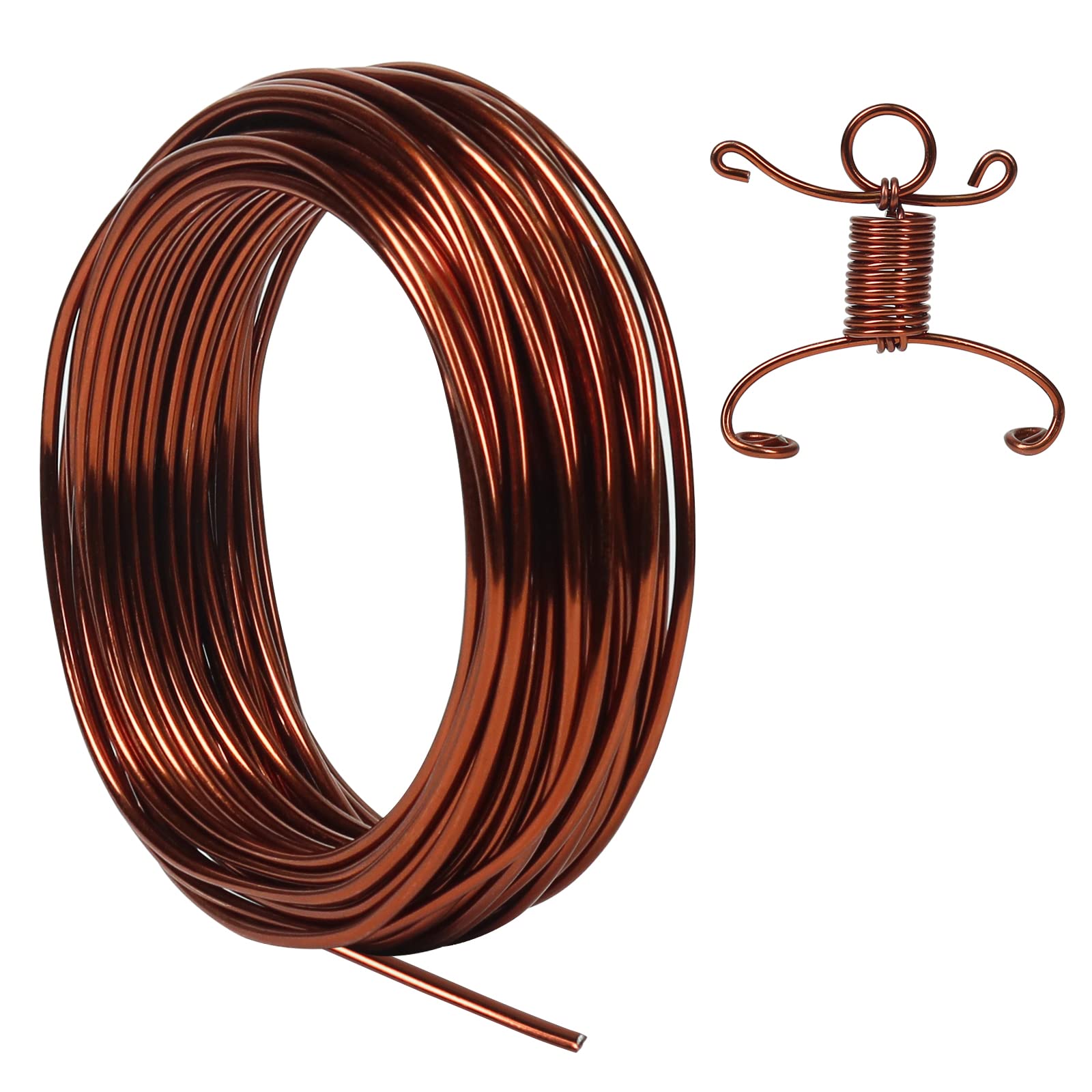 9 Gauge 3mm Aluminum Craft Wire, 50 Feet Bendable Metal Wire for Bonsai Training, Sculpting, Bike Modelling Skeleton Crafting Floral Making, Jewelry Making, Gardening and Wrapping (Bronze)