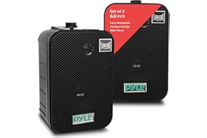 Pyle Outdoor Speaker System – 500W Waterproof Wall-Mounted Speakers with Powerful Bass & Long-Range Sound – Indoor/Outdoor Au