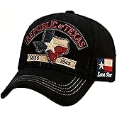GuaPijing Republic of Texas Hat Embroidered 1836-1845 Lone Star Baseball Cap Texas Commemorative Trucker Caps