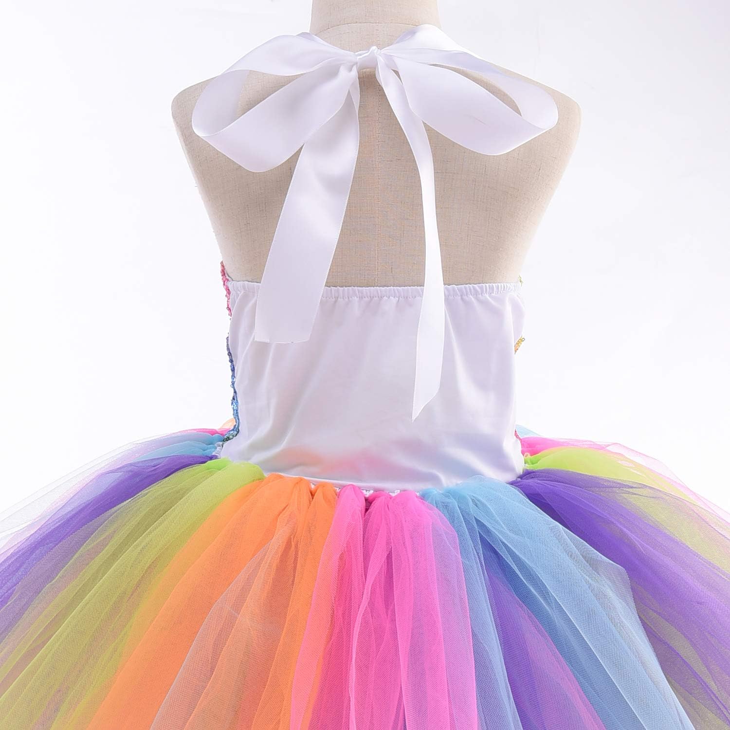 Unicorn Princess Birthday Little Girl Tutu Dress Sequin Lighted Toddler Kids Costume Outfit Party Halloween Headband: Clothing