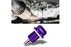 UZZH M14x1.5 Magnetic Oil Drain Plug, Aluminum Oil Pan Drain Plug Repair Kit with Crush Washer Gaskets, Oil Drain Nut Bolt for Most Ford, GM, Hyundai, KIA, Accord, Odyssey, Motorcycles (Purple)