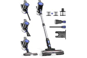 XenonLab Cordless Vacuum Cleaner, 45KPA Stick Vacuum Cleaners for Home with Up to 45 Mins Runtime, 6-in-1 Rechargeable Lightweight Vacuum with Powerful Suction for Carpets, Pet Hair, Hardwood Floors