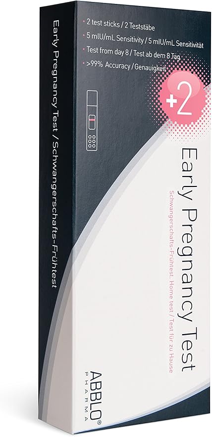 Abblo Test Di Gravidanza Precoce 5 Mlu Ml Sensibilita Uk De Prova 7 Giorni Prima Delle Mestruazioni Amazon It Salute E Cura Della Persona
