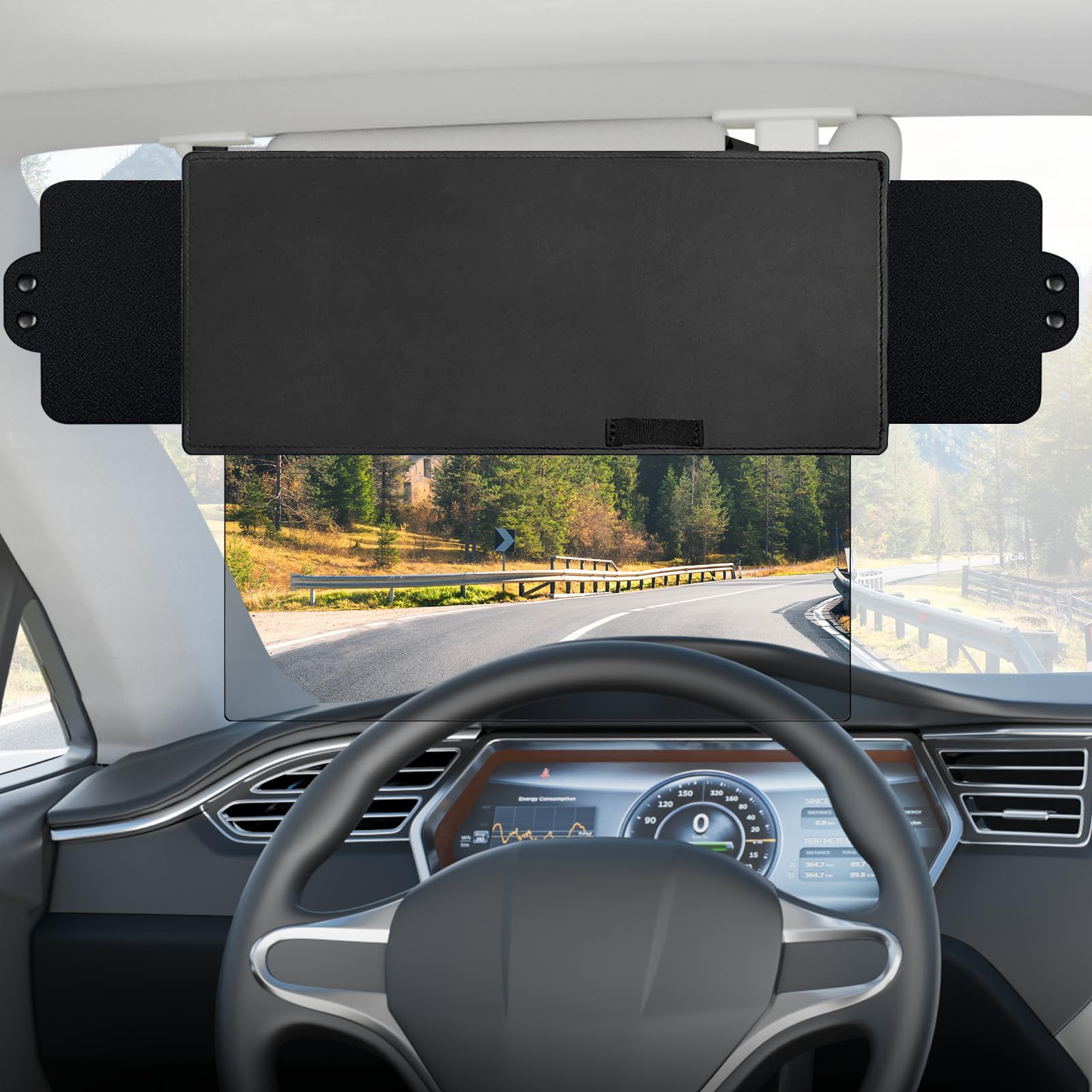 Photo 1 of Veharvim Polarized Sun Visor for Car with 2 Side Sunshade, Upgraded UV400 Car Sun Visor Extension with PC Lens and Side Sunshade,Anti-Glare Visor for Safe Organizer, Accessories (1 Pack)