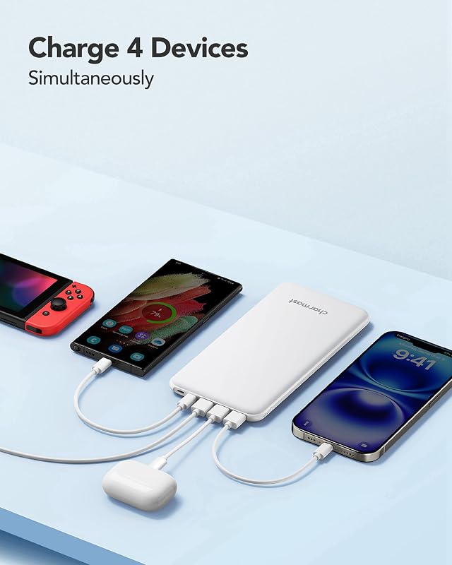 Power Bank, Slim Powerbank 26800mAh mit 4 Ausgängen & 3 Eingänge