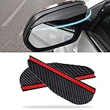 2Pcs Carbon Fiber Side Mirror Rain Visor