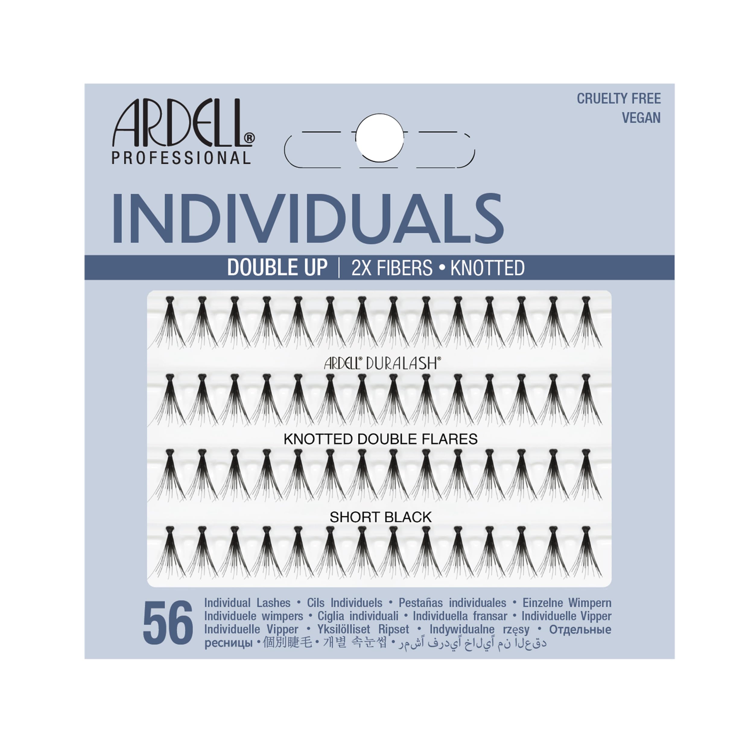 ARDELL Double Up Individuals Knotted Eye Lashes, Short, Black