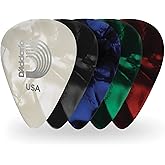D'Addario Celluloid Guitar Picks - Guitar Accessories - Guitar Picks for Acoustic Guitar, Electric Guitar, Bass Guitar - Natural Feel, Warm Tone - Assorted, Light 0.50mm, 10-pack