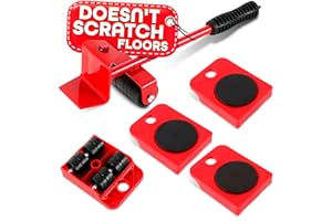 LAGARTO Heavy Furniture Movers with Wheels – Heavy Furniture Mover Tool Set 220 Lbs Capacity, 11.9" Lever & 3.69"x2.88" Sliders with Appliance Lifter – Floor Kit for Sofas, Refrigerators & Kitchen Appliances