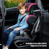 globalkids i-Size High Back Booster Car Seat Group 2/3 ISOFIX 15-36 kg Red Black view 6